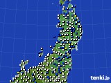 2021年05月10日の東北地方のアメダス(風向・風速)