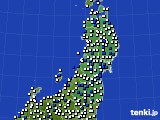 2021年05月12日の東北地方のアメダス(風向・風速)