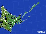 道東のアメダス実況(風向・風速)(2021年05月16日)