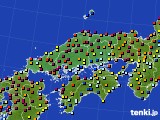 中国地方のアメダス実況(日照時間)(2021年05月25日)