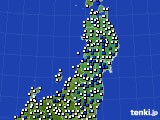 2021年06月03日の東北地方のアメダス(風向・風速)