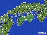 2021年06月03日の四国地方のアメダス(風向・風速)
