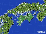 2021年06月10日の四国地方のアメダス(風向・風速)