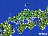 中国地方のアメダス実況(風向・風速)(2021年06月11日)