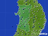 秋田県のアメダス実況(風向・風速)(2021年06月11日)