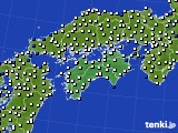 四国地方のアメダス実況(風向・風速)(2021年06月12日)