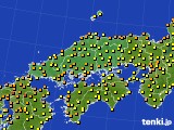 中国地方のアメダス実況(気温)(2021年06月13日)