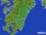 宮崎県のアメダス実況(日照時間)(2021年06月14日)