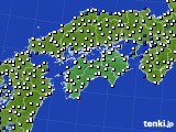 2021年06月15日の四国地方のアメダス(風向・風速)