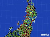 東北地方のアメダス実況(日照時間)(2021年06月18日)