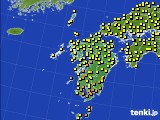 九州地方のアメダス実況(気温)(2021年06月18日)
