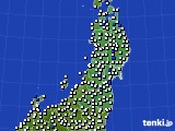 東北地方のアメダス実況(風向・風速)(2021年06月18日)