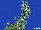 東北地方のアメダス実況(風向・風速)(2021年06月20日)