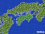 四国地方のアメダス実況(風向・風速)(2021年06月20日)