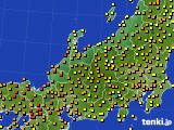 北陸地方のアメダス実況(気温)(2021年06月21日)