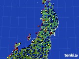 東北地方のアメダス実況(日照時間)(2021年06月22日)