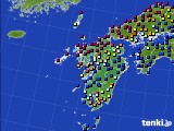 九州地方のアメダス実況(日照時間)(2021年06月22日)