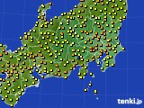 関東・甲信地方のアメダス実況(気温)(2021年06月22日)