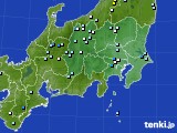 関東・甲信地方のアメダス実況(降水量)(2021年06月23日)