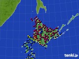 北海道地方のアメダス実況(日照時間)(2021年06月23日)