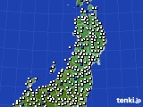 東北地方のアメダス実況(風向・風速)(2021年06月23日)