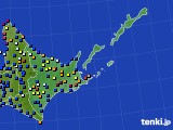 道東のアメダス実況(日照時間)(2021年06月24日)