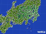 関東・甲信地方のアメダス実況(風向・風速)(2021年06月24日)