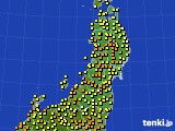 2021年06月25日の東北地方のアメダス(気温)