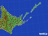 道東のアメダス実況(気温)(2021年06月28日)