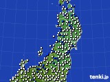 東北地方のアメダス実況(風向・風速)(2021年07月01日)