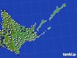 道東のアメダス実況(風向・風速)(2021年07月01日)