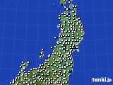 東北地方のアメダス実況(風向・風速)(2021年07月03日)