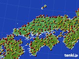 中国地方のアメダス実況(気温)(2021年07月04日)