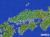 中国地方のアメダス実況(風向・風速)(2021年07月04日)