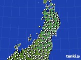 東北地方のアメダス実況(風向・風速)(2021年07月05日)
