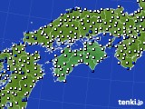 四国地方のアメダス実況(風向・風速)(2021年07月05日)