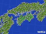 2021年07月07日の四国地方のアメダス(風向・風速)