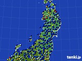 東北地方のアメダス実況(日照時間)(2021年07月11日)