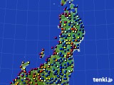 東北地方のアメダス実況(日照時間)(2021年07月13日)