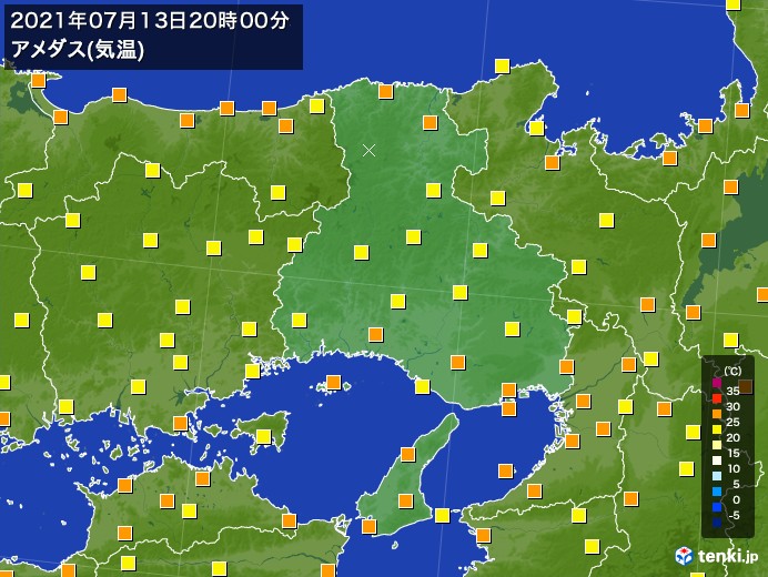 三田 兵庫県 の過去のアメダス 21年07月13日 日本気象協会 Tenki Jp