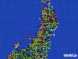東北地方のアメダス実況(日照時間)(2021年07月15日)