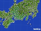 2021年07月18日の東海地方のアメダス(風向・風速)