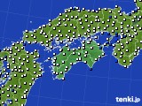 四国地方のアメダス実況(風向・風速)(2021年07月18日)