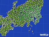 関東・甲信地方のアメダス実況(風向・風速)(2021年07月20日)