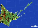 道東のアメダス実況(気温)(2021年07月21日)