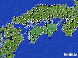 2021年07月21日の四国地方のアメダス(風向・風速)
