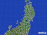 東北地方のアメダス実況(風向・風速)(2021年07月22日)