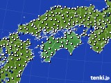 2021年07月26日の四国地方のアメダス(風向・風速)
