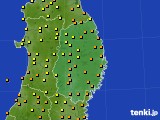 岩手県のアメダス実況(気温)(2021年07月28日)