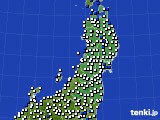 東北地方のアメダス実況(風向・風速)(2021年07月28日)